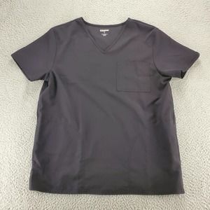 Scrubstar Shirt Womens Medium Black Short Sleeve Medical Workwear Scrub Pockets‎